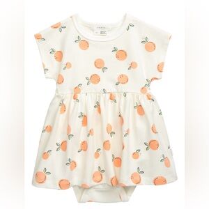 Petit Lem - Firsts Peach Print Skirted Bodysuit